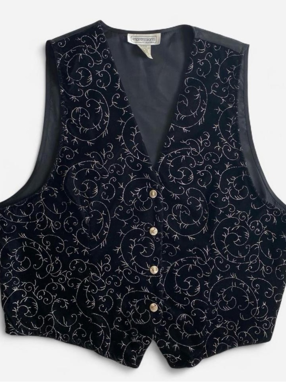 Vintage sparkly black velvet vest